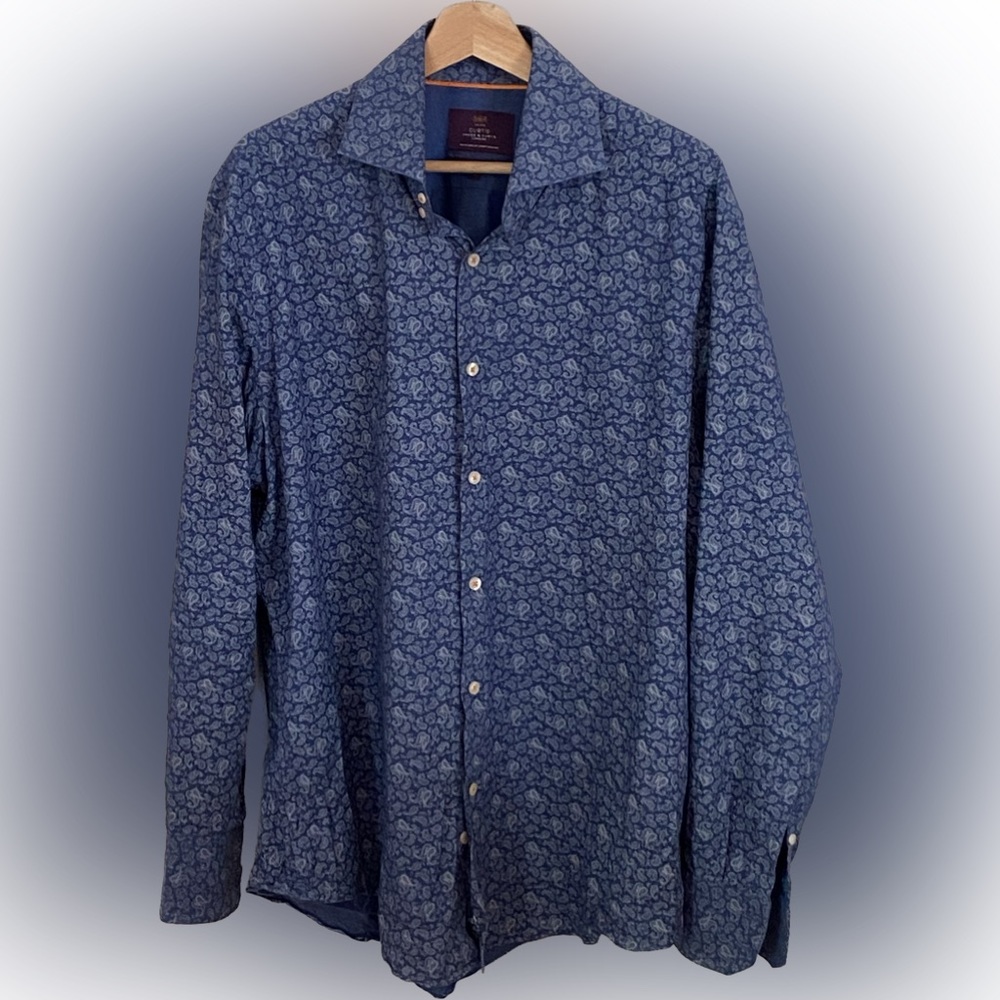 Hawes & Curtis York Slim Fit Paisley Shirt XL 🔥